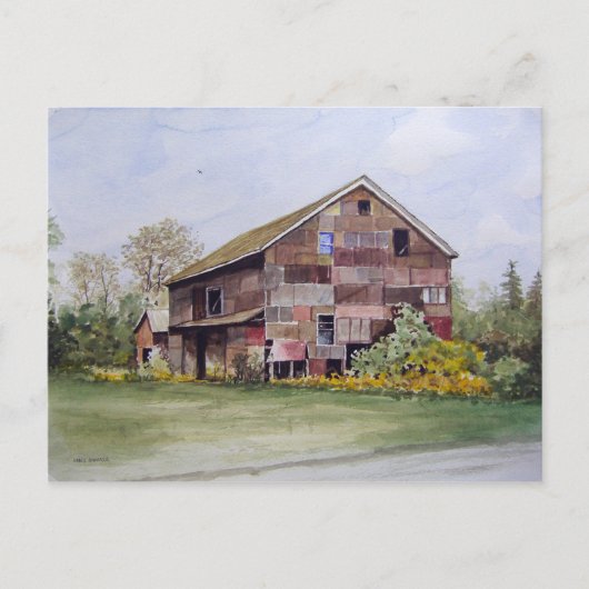 Patchwork Barn-briefkaart Briefkaart (Voorkant)