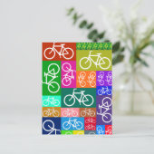 Patchwork Bicycles Art Briefkaart (Staand voorkant)