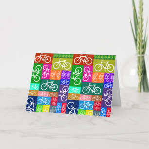 Patchwork Bicycles Art Kaart