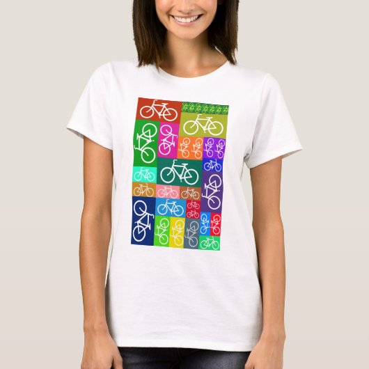 Patchwork Bicycles Art T-shirt (Voorkant)