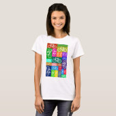 Patchwork Bicycles Art T-shirt (Voorkant volledig)