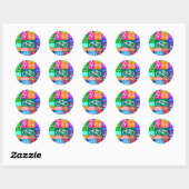 Patchwork Bicycles Ronde Sticker (Vel)