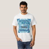 Patchwork Blauw custom Nurse T-shirt (Voorkant volledig)