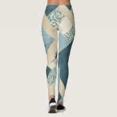 Patchwork bleu Leggings Pantalon de Yoga (Dos)