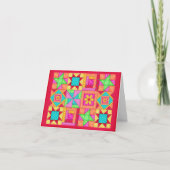 Patchwork Block Quilt Note of Wenskaart Kaart (Voorkant)