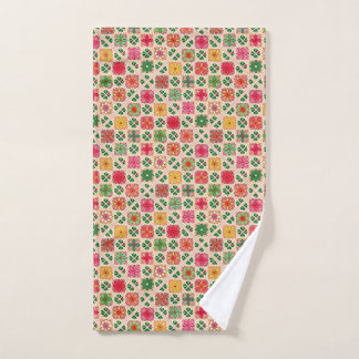 Patchwork bloemmotief handdoek