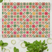 Patchwork bloemmotief theedoek (Gevouwen)