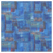 Patchwork Blue Indigo Sashiko Boro Art Stof (Close Up)