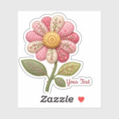 Patchwork Blume im Landhausstil Sticker (Vel)