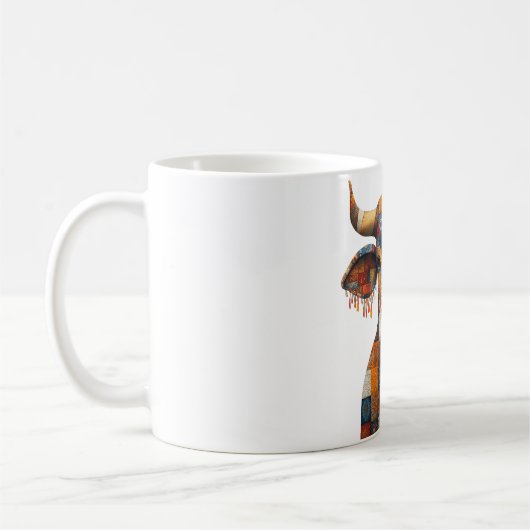 Patchwork Bull Mug (Gauche)