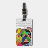 Patchwork Bulldog Bagagelabel (Voorkant verticaal)
