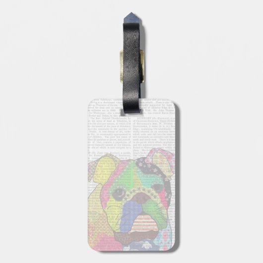 Patchwork Bulldog Bagagelabel (Achterkant verticaal)