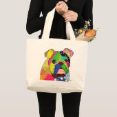 Patchwork Bulldog Grote Tote Bag (Voorkant (product))