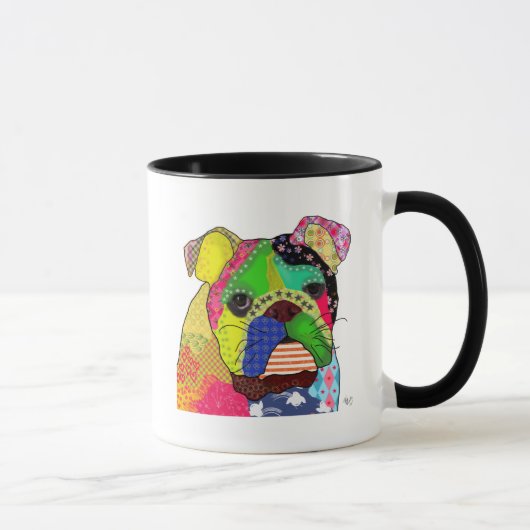 Patchwork Bulldog Mok (Rechts)
