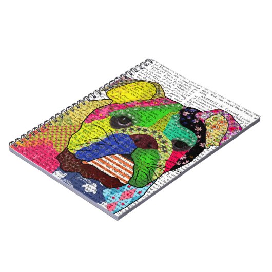 Patchwork Bulldog Notitieboek (Linkerzijde)