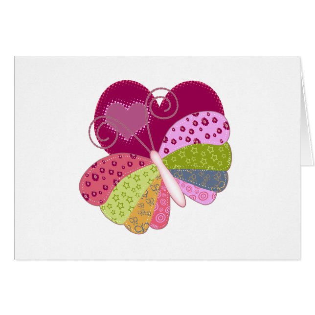 Patchwork Butterfly Heart (Voorkant Horizontaal)