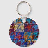 Patchwork canvas: imitatie patroon. sleutelhanger (Achterkant)