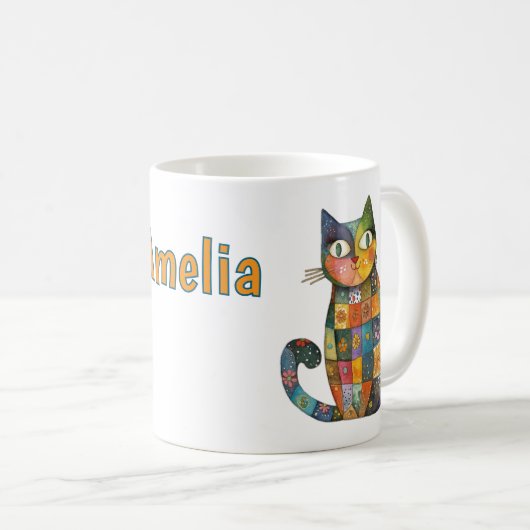 Patchwork Cat Mug - Il Vous Suffit D'Ajouter Votre (Devant droit)