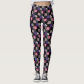 Patchwork Cats-a-Tonic Leggings - Black Purple (Devant)