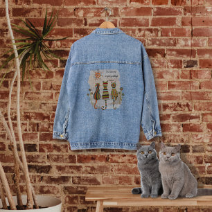 Patchwork Cats Denim Veste