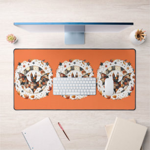 Patchwork Chat d'Halloween aux couleurs d'automne