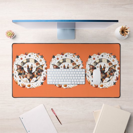 Patchwork Chat d'Halloween aux couleurs d'automne (Bureau 1)
