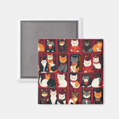 patchwork chats aimant art IA (Recto/Verso)