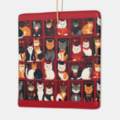 patchwork chats céramique AI art ornement (Gauche)