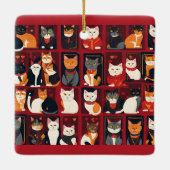 patchwork chats céramique AI art ornement (Dos)