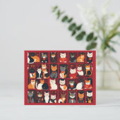 patchwork chats IA art carte postale (Debout devant)
