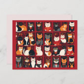 patchwork chats IA art carte postale (Devant / Derrière)