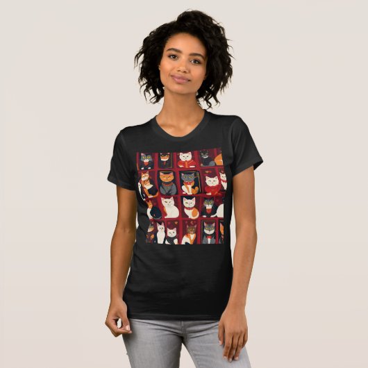 patchwork chats IA art T-shirt (Devant entier)
