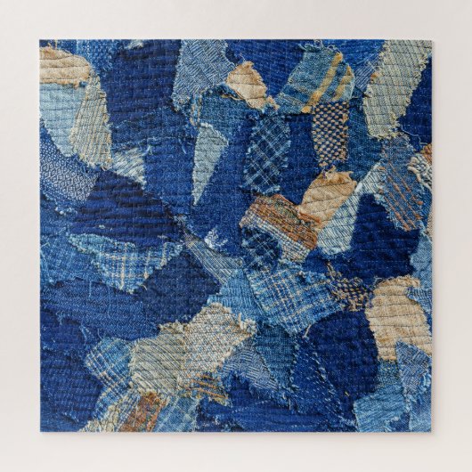 Patchwork Chic: stof patroon plezier Legpuzzel (Verticaal)