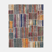 Patchwork collage: gemengd quiltpatroon. fleece deken (Voorkant)