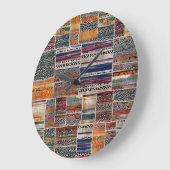 Patchwork collage: gemengd quiltpatroon. grote klok (Hoek)