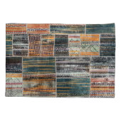 Patchwork collage mix, quilt patroon print. kussensloop (Achterkant)