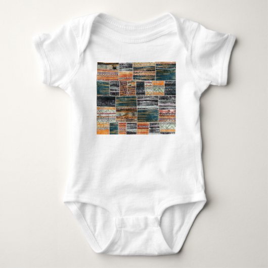 Patchwork collage mix, quilt patroon print. romper (Voorkant)