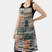 Patchwork collage mix, quilt patroon print. schort (Insitu)