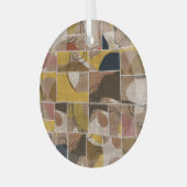 Patchwork collage quilt: gemengde print. glas ornament (Voorkant links)