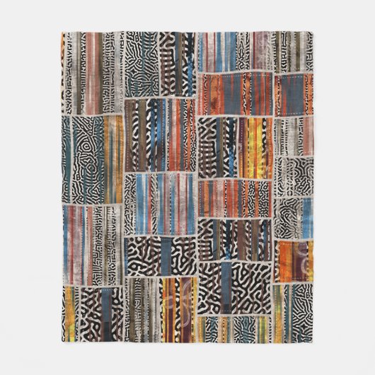 Patchwork Collage: Quiltpatroon Extravaganza Fleece Deken (Voorkant)