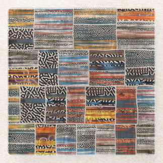 Patchwork Collage: Quiltpatroon Extravaganza Glazen Onderzetter