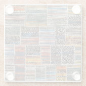 Patchwork Collage: Quiltpatroon Extravaganza Glazen Onderzetter (Achterkant)