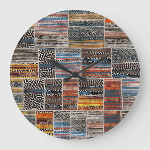 Patchwork Collage: Quiltpatroon Extravaganza Grote Klok