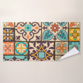 Patchwork coloré Islam Motifs Carrelage (Serviette de bain)