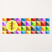 Patchwork Colorful geometrisch patroon Monogram Yogamat (Voorkant (horizontaal))