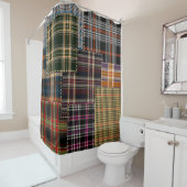 Patchwork controles, tartan oppervlakte ontwerp. douchegordijn (In situ)