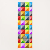 Patchwork Cool Colorful driehoekgeometrie Monogram Yogamat (Voorkant)