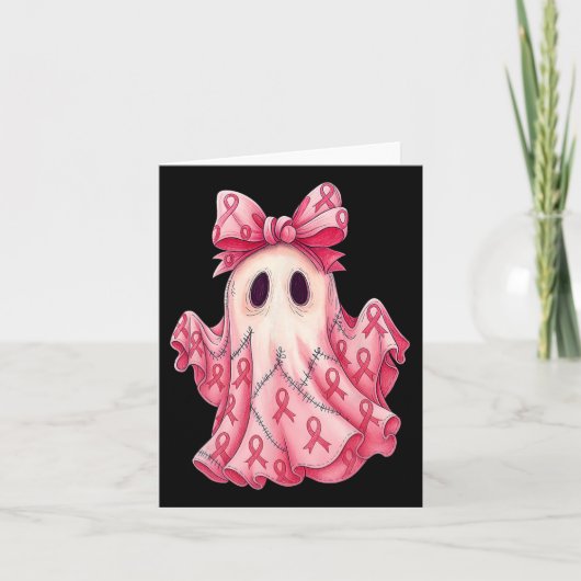 Patchwork Coquette Bow borstkanker Ghost Hallowe Kaart (Voorkant)