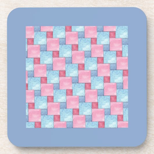 Patchwork Cork Onderzetter, Pinks, Blues Bier Onderzetter (Voorkant)