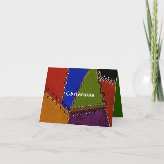 Patchwork Crazy Quilt Feestdagen Kaart (Voorkant)